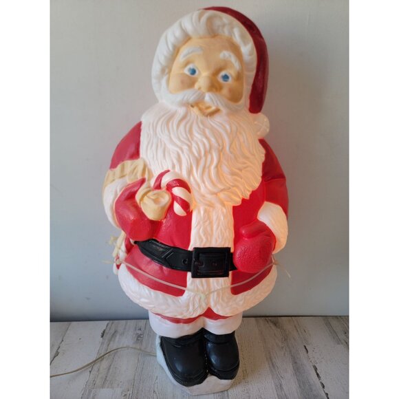 Grand venture candy cane Santa Claus blow mold lawn decor Xmas - Picture 1 of 11